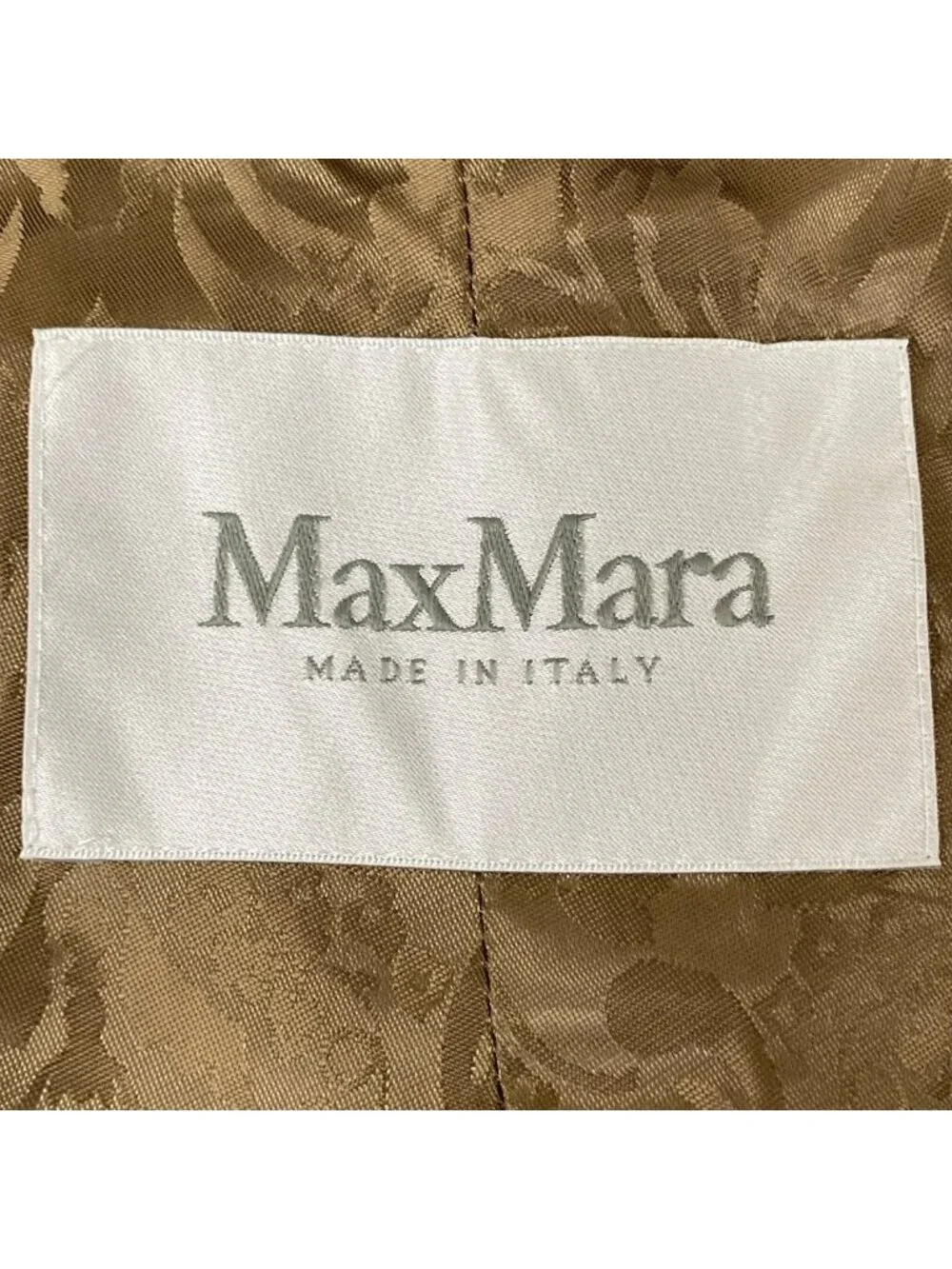Max Mara Coat Teddy Bear Dark Beige Long Sleeve Winter Cashmere Alpaca S